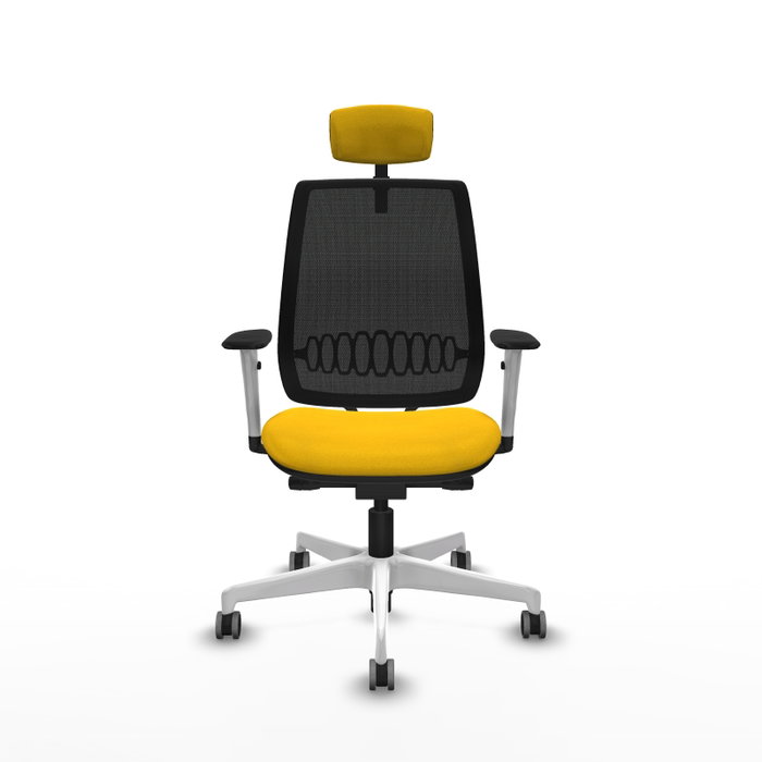 PIQUERAS Y CRESPO Silla de oficina Alares traslack malla negra bali amarillo PIQUERAS Y CRESPO Silla de oficina Alares traslack malla negra bali amarillo