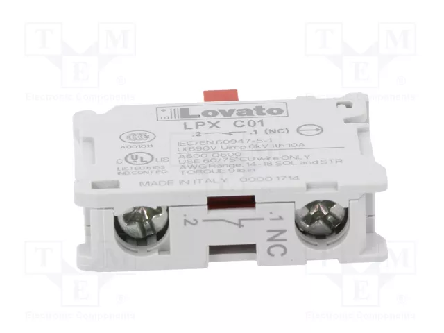 LOVATO ELECTRIC Bloques de contactos Platinum 22mm NC de frente