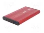 QOLTEC Carcasa de disco 2,5 Pulgadas SATA III USB 3.0 Aluminio Rojo