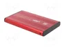 QOLTEC Carcasa de disco 2,5 Pulgadas SATA III USB 3.0 Aluminio Rojo