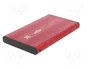 QOLTEC Carcasa de disco 2,5 Pulgadas SATA III USB 3.0 Aluminio Rojo