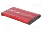 QOLTEC Carcasa de disco 2,5 Pulgadas SATA III USB 3.0 Aluminio Rojo