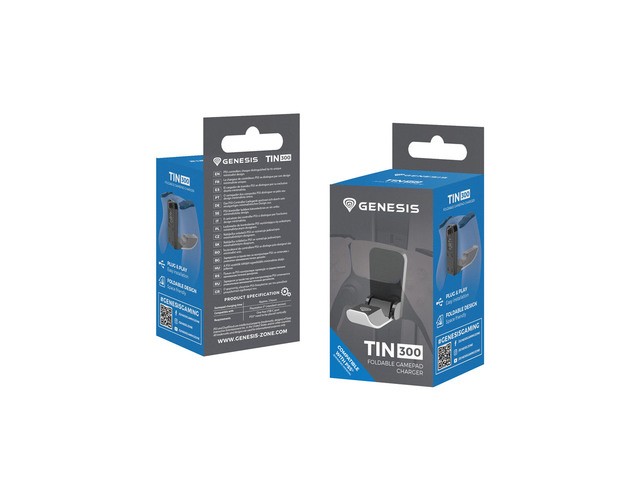GENESIS Tin 300 Sistema de Carga para PlayStation 5, DualSense y DualSense Edge, Negro/Blanco GENESIS Tin 300 Sistema de Carga para PlayStation 5, DualSense y DualSense Edge, Negro/Blanco