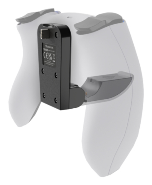 GENESIS Sistema de Carga Tin 300 para PlayStation 5, Cargador Doble DualSense y DualSense Edge, Negro/Blanco