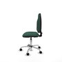 Silla de oficina Algarra con mecanismo Contacto permanente básico tapizada con Tela color Verde botella. Equipada con Base cromada, Sin brazos y Ruedas de nailon 50 mm