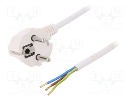 PLASTROL Cable de alimentación H03VV-F, OMY 3x1mm2 Blanco 4m