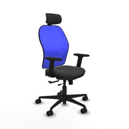 PIQUERAS Y CRESPO Silla de oficina Jorquera Sincro/Traslack Gris oscuro y Azul