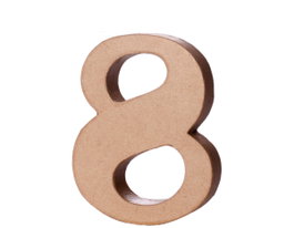Innspiro Número 8 de papel maché con volumen 10 cm