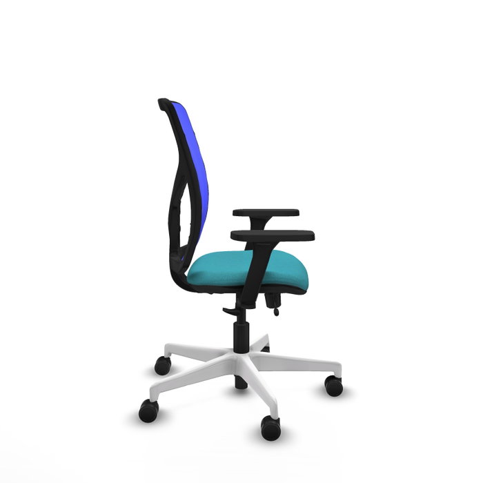 PIQUERAS Y CRESPO Silla de oficina Motilla con mecanismo Sincro/Traslack, Azul y Turquesa