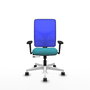 PIQUERAS Y CRESPO Silla de oficina Motilla con mecanismo Sincro/Traslack, Azul y Turquesa