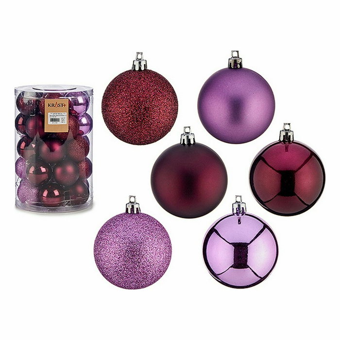 Set de Bolas de Navidad Krist+ Morado Plástico (6 Unidades) Set de Bolas de Navidad Krist+ Morado Plástico (6 Unidades)