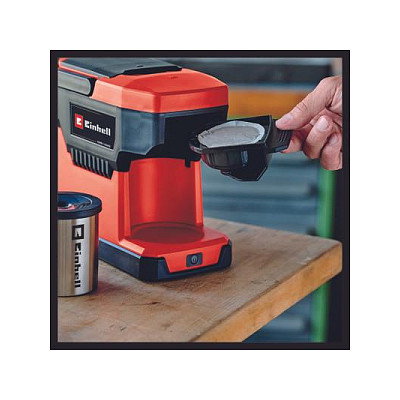 Einhell TE-CF 18 Li-Solo - Cafetera de Filtro Semi-Automática, 0,24 L, para Dosis de Café, Color Negro y Rojo