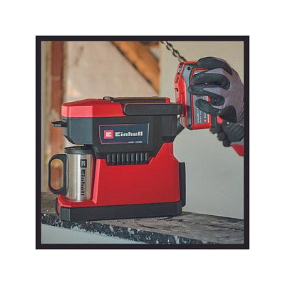 Einhell TE-CF 18 Li-Solo - Cafetera de Filtro Semi-Automática, 0,24 L, para Dosis de Café, Color Negro y Rojo