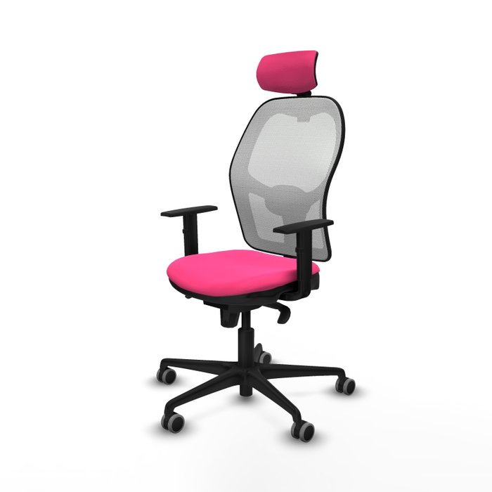 PIQUERAS Y CRESPO Silla de oficina Jorquera Rosa y Blanca