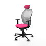 PIQUERAS Y CRESPO Silla de oficina Jorquera Rosa y Blanca
