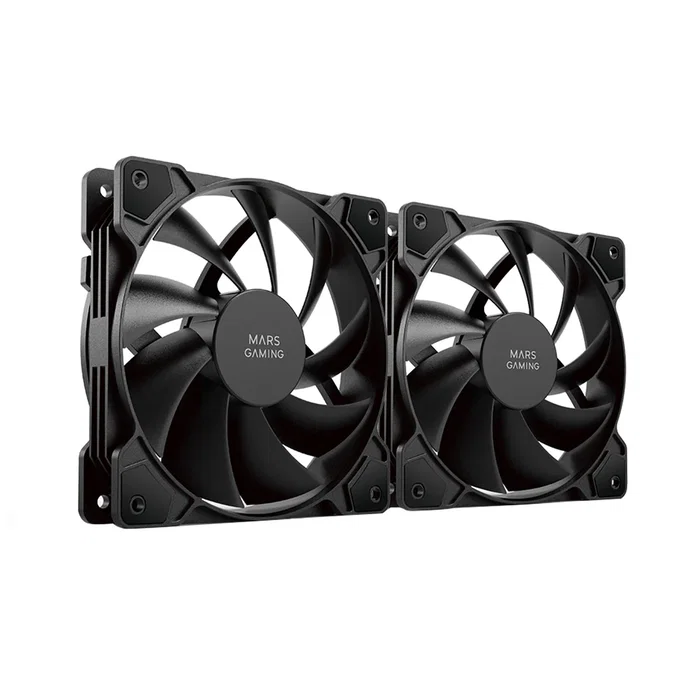 Mars Gaming MF-PROX2 Kit de 2 Ventiladores PC 120mm Silenciosos FDB Negro - Conectores 3-pin y 4-pin para Caja