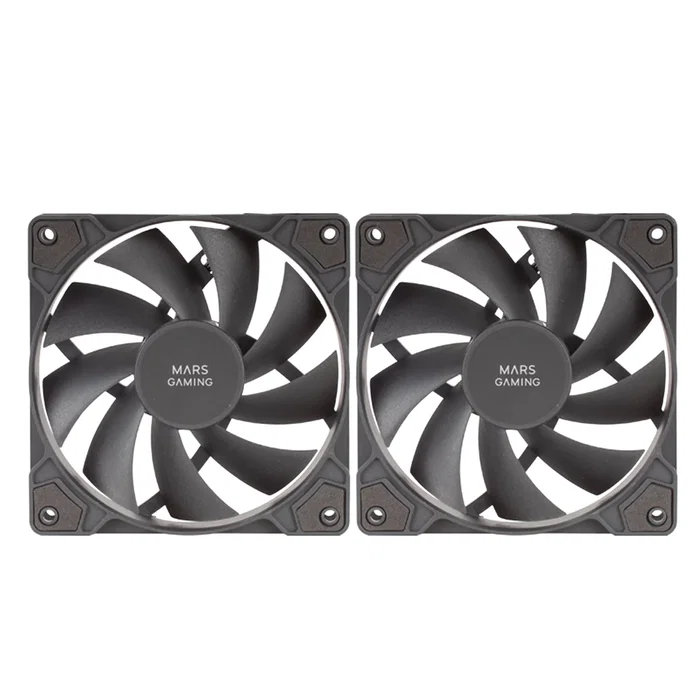 Mars Gaming MF-PROX2 Kit de 2 Ventiladores PC 120mm Silenciosos FDB Negro - Conectores 3-pin y 4-pin para Caja