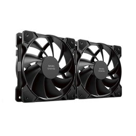 MARS GAMING MFPROX2 Ventilador 12cm Negro Pack 2 Unidades Ultra Silencioso 1200 RPM 12dB