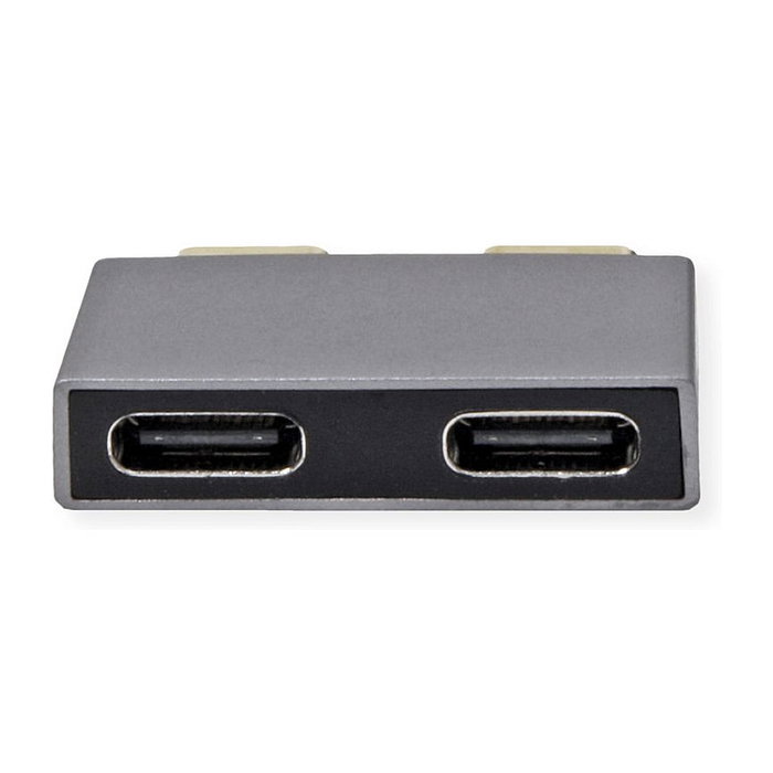ROLINE Adaptador USB 3.2 Gen 2, 2x USB Tipo C Macho a 2x USB Tipo C Hembra, Plata