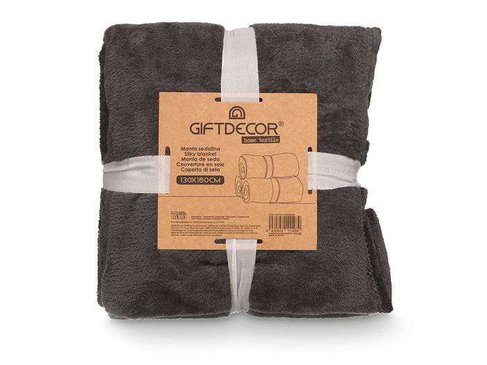 Giftdecor Manta Sedalina Gris Oscuro 130 x 160 cm 100% Poliester (Set de 8)