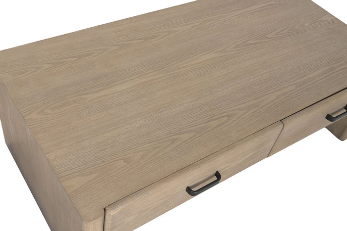 DKD Home Decor Mesa Centro Curva elegant Estilo Sixties Marron 120 x 61 x 40 cm