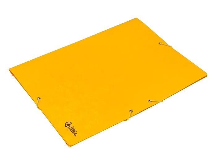 Liderpapel Carpeta de gomas con tres solapas en cartón símil prespán color amarillo Liderpapel Carpeta de gomas con tres solapas en cartón símil prespán color amarillo