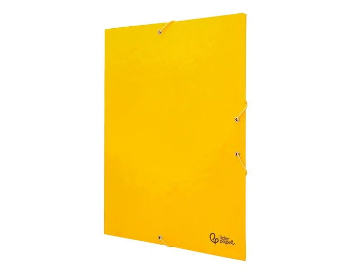 Liderpapel Carpeta de gomas con tres solapas en cartón símil prespán color amarillo Liderpapel Carpeta de gomas con tres solapas en cartón símil prespán color amarillo