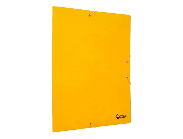 Liderpapel Carpeta de gomas con tres solapas en cartón símil prespán color amarillo Liderpapel Carpeta de gomas con tres solapas en cartón símil prespán color amarillo