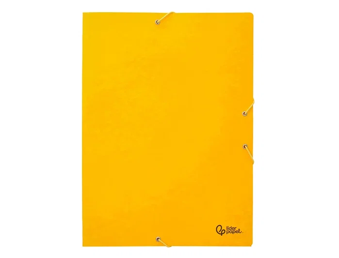 Liderpapel Carpeta de gomas con tres solapas en cartón símil prespán color amarillo Liderpapel Carpeta de gomas con tres solapas en cartón símil prespán color amarillo