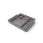 Emuca Kit de cajón organizador y bastidor regulable Quartz para armarios, guías de cierre suave y extracción total, Módulo 60cm, Acabado Titanio