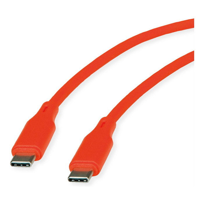 ROLINE 11.02.9124 Cable USB 2.0 Tipo C a C de Silicona, 60W, Naranja, 1 m ROLINE 11.02.9124 Cable USB 2.0 Tipo C a C de Silicona, 60W, Naranja, 1 m