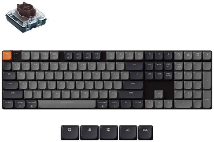 Keychron K5X-H3 Teclado Mecánico Full Size Brown Switch RGB Hot-Swap Negro - Diseño Polaco