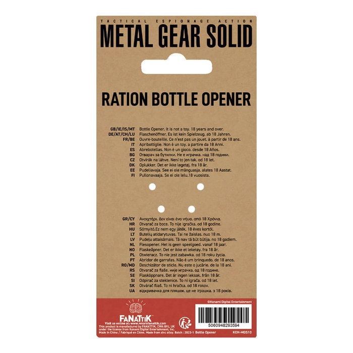 Metal Gear Solid Abrebotellas Solid Ration 8 cm Metal Gear Solid Abrebotellas Solid Ration 8 cm