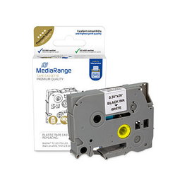MEDIARANGE Cinta de Etiquetas Permanentes MRBTZ221, Negro, 9 mm