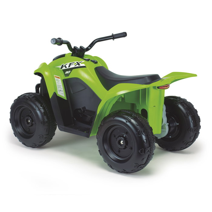 Injusa Quad Infantil Eléctrico Kawasaki KFX90 12V con Luces, para Niños de 3+ Años, Verde, Batería y Cargador Incluidos