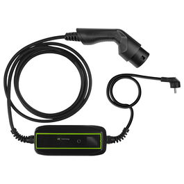 Green Cell EV16 Cargador Móvil para Coche Eléctrico 3.6 kW 16A Tipo 2/Schuko AC, Cable 6.5m Negro IP66 con Pantalla LCD