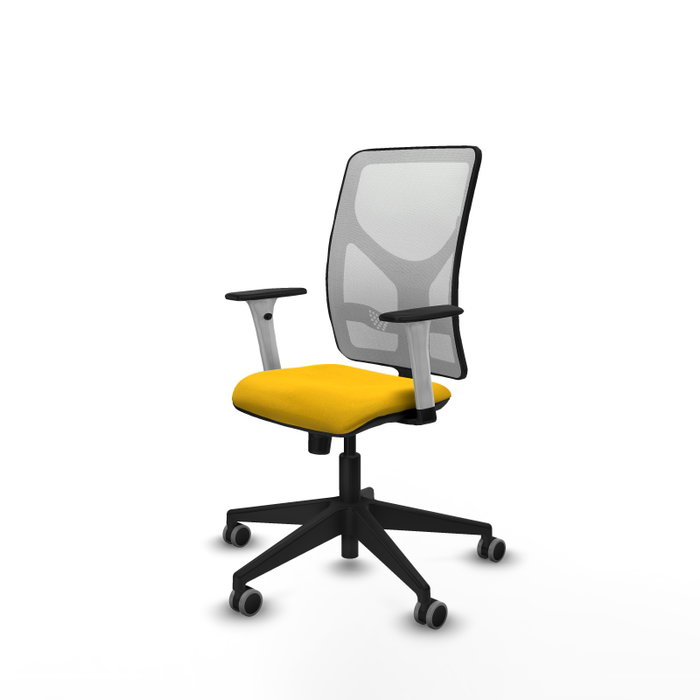PIQUERAS Y CRESPO Silla de oficina Motilla con mecanismo Sincro, Amarillo y Blanco