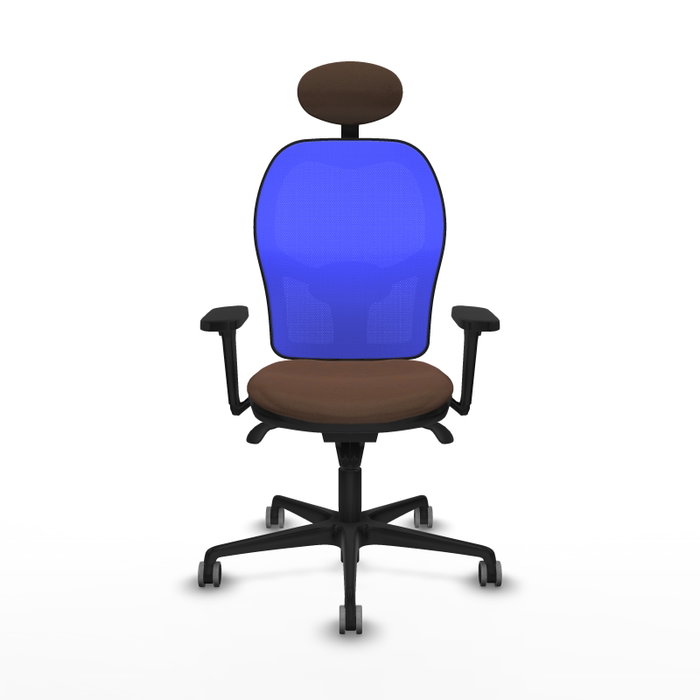 PIQUERAS Y CRESPO Silla de oficina Jorquera con mecanismo Sincro, Marrón y Azul PIQUERAS Y CRESPO Silla de oficina Jorquera con mecanismo Sincro, Marrón y Azul