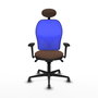 PIQUERAS Y CRESPO Silla de oficina Jorquera con mecanismo Sincro, Marrón y Azul