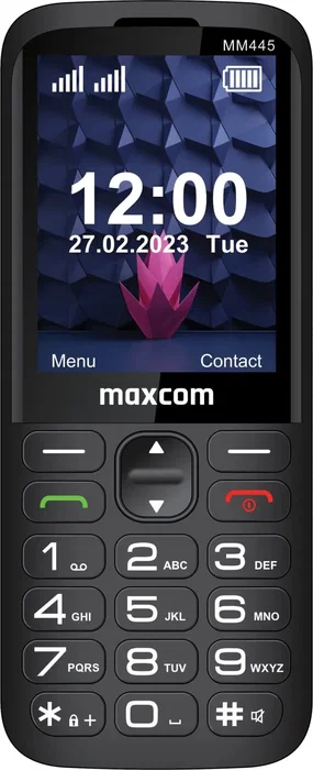 Maxcom MM 445 4G Teléfono Móvil Básico Candybar Negro, Pantalla TFT 2.8" 320x240, Cámara 0.08MP, Batería 1700mAh, Dual SIM, 128MB