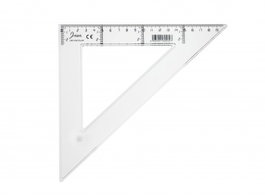 Faibo 41230 Escuadra Escolar Transparente en Plástico Inyectado Graduado y Biselado 30 cm