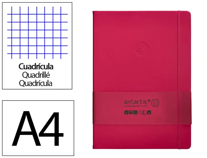 Antartik Cuaderno A4 Tapa Dura Hojas Cuadriculadas Burdeos 100 Hojas 80 gr FSC Antartik Cuaderno A4 Tapa Dura Hojas Cuadriculadas Burdeos 100 Hojas 80 gr FSC