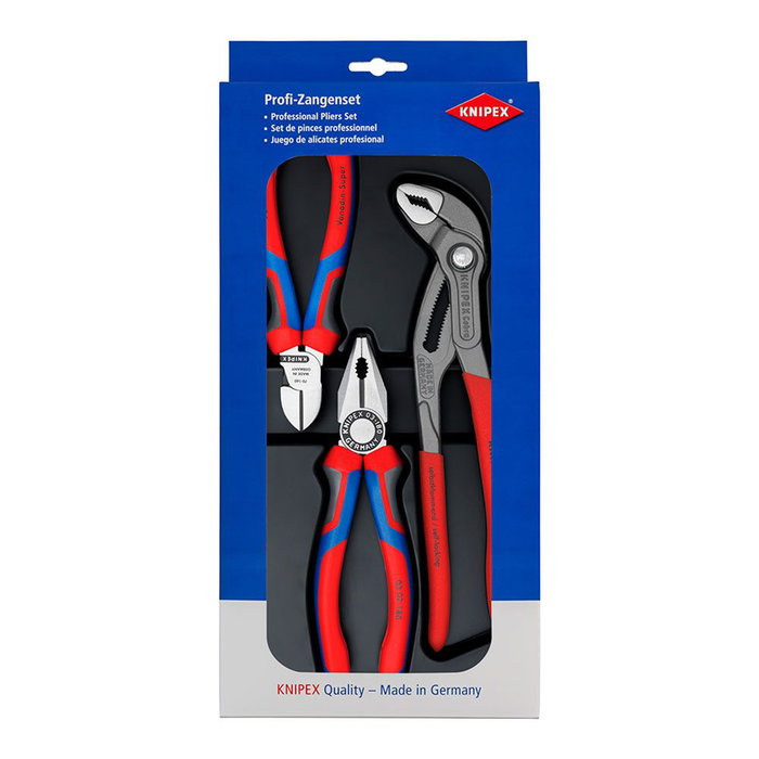Knipex Juego 3 Alicates Profesionales 03 02 180, 70 02 160, 87 01 250