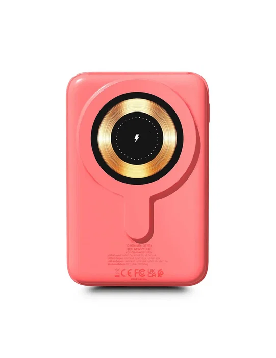 Urban Factory Magnee Power Powerbank Cargador Inalámbrico Magnético 10000 mAh Compatible MagSafe Coral con Pantalla LCD y Carga Rápida 22.5W