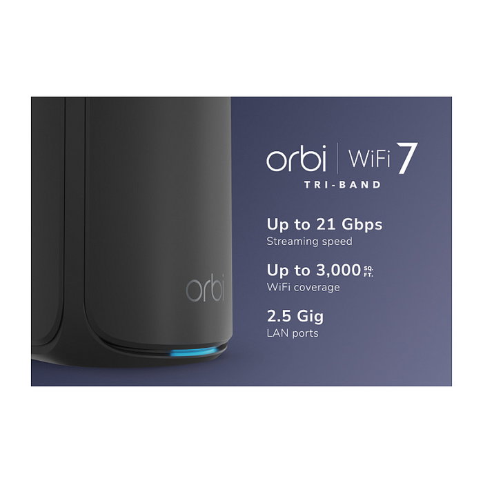 NETGEAR RBE870B Satélite de malla Orbi 870 Wi-Fi 7 Tribanda Negro Cobertura 914m² NETGEAR RBE870B Satélite de malla Orbi 870 Wi-Fi 7 Tribanda Negro Cobertura 914m²