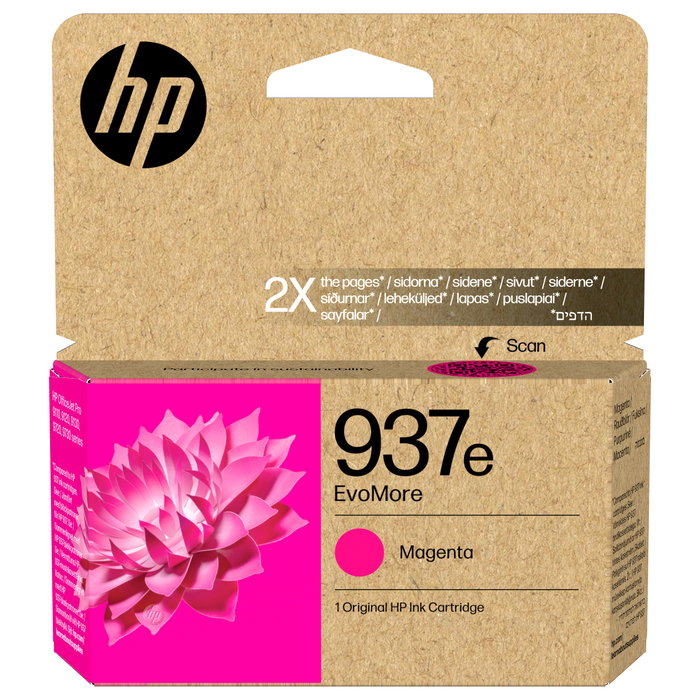 HP 937e EvoMore Magenta Cartucho de Tinta Original XL