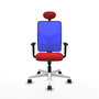 PIQUERAS Y CRESPO Silla de oficina Motilla con mecanismo Sincro, Rojo y Azul
