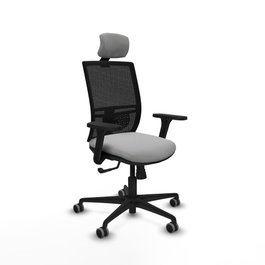 PIQUERAS Y CRESPO Silla de oficina Yunquera con mecanismo Sincro, Gris claro y Negro