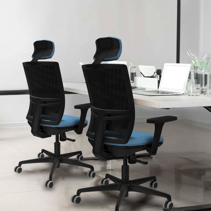 PIQUERAS Y CRESPO Silla de oficina Yunquera con mecanismo Sincro, Gris claro y Negro