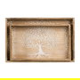 S/2 Bandejas Blanco-Natural 43,50 X 27 X 5 cm